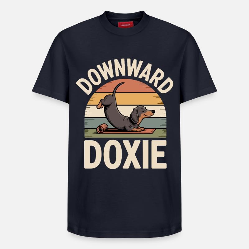Doxie descendante - T-shirt unisexe décontracté en coton Supima – de SPREAD - bleu marine