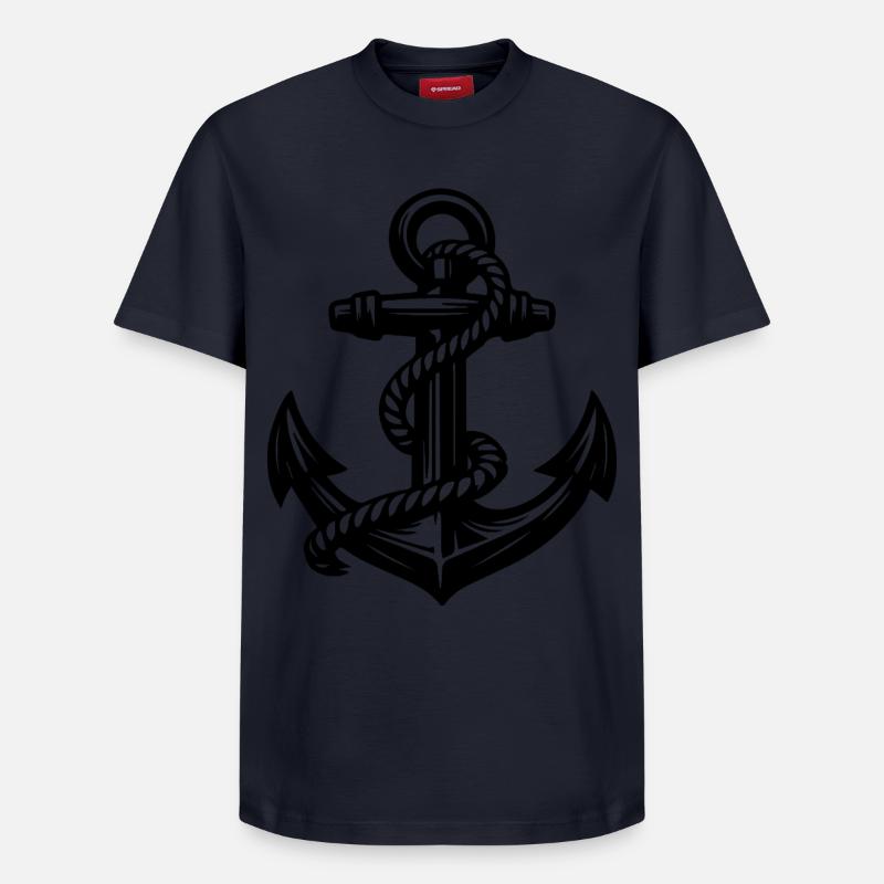 Ancre - T-shirt unisexe décontracté en coton Supima – de SPREAD - bleu marine