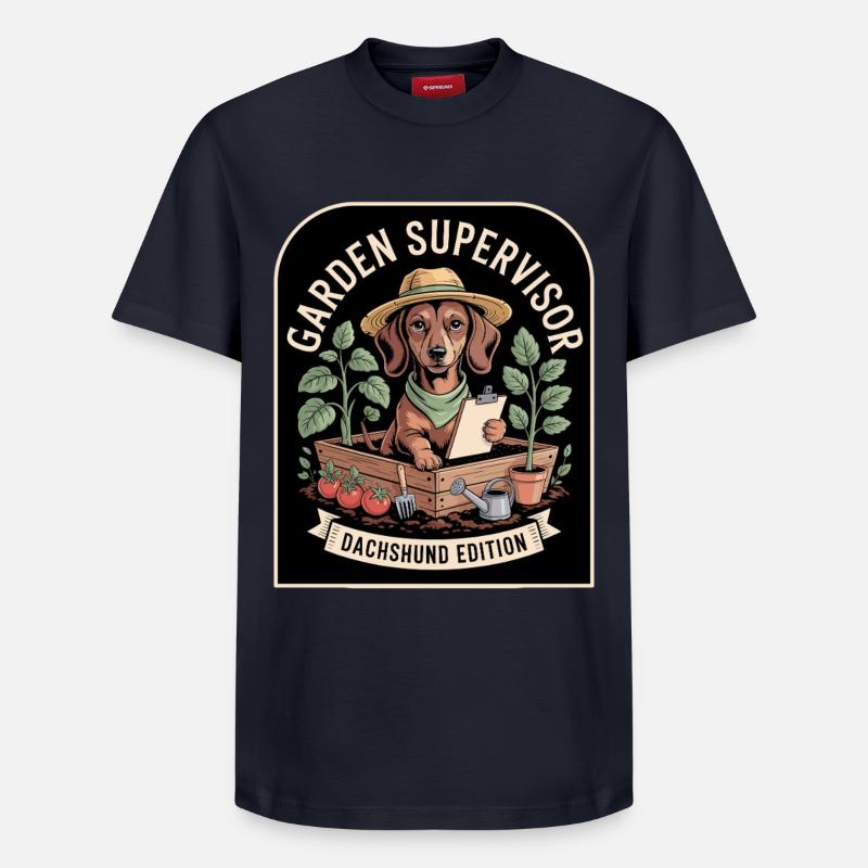 Dackel Gärtner - Relaxed Unisex Supima Cotton T-Shirt – von SPREAD - Navy