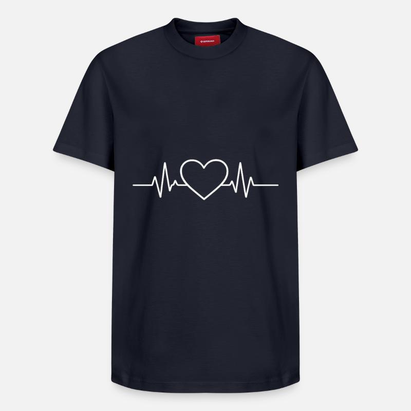 ECG cardiaque - T-shirt unisexe décontracté en coton Supima – de SPREAD - bleu marine