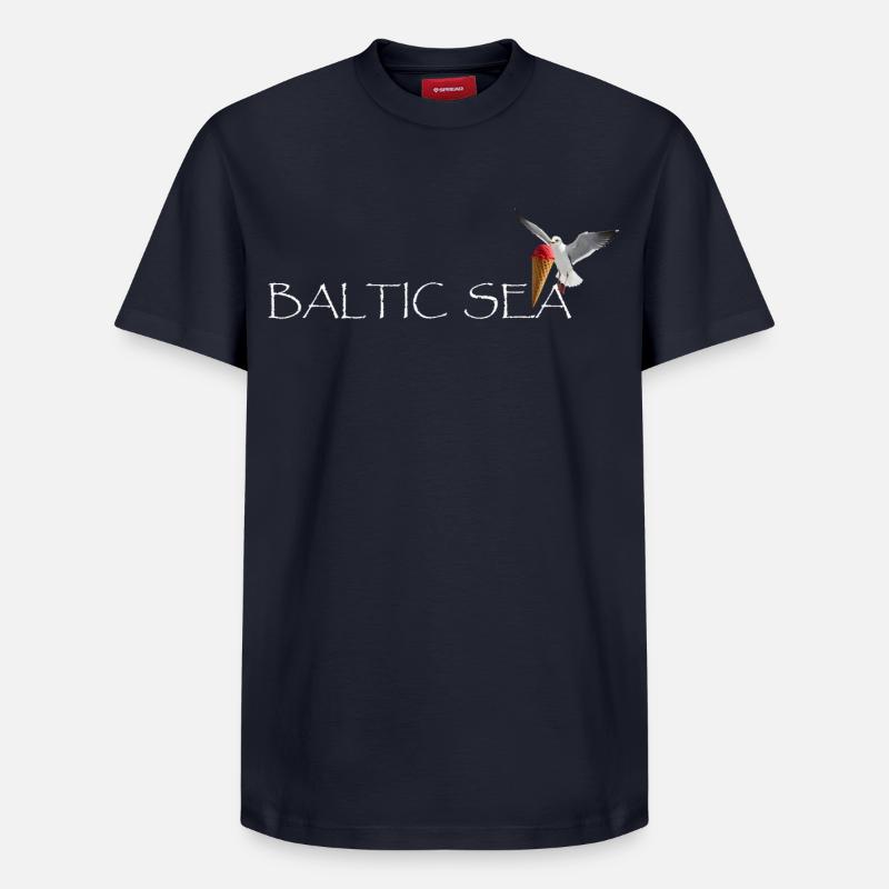 Ostsee Möwe die Eis klaut - Relaxed Unisex Supima Cotton T-Shirt – von SPREAD - Navy