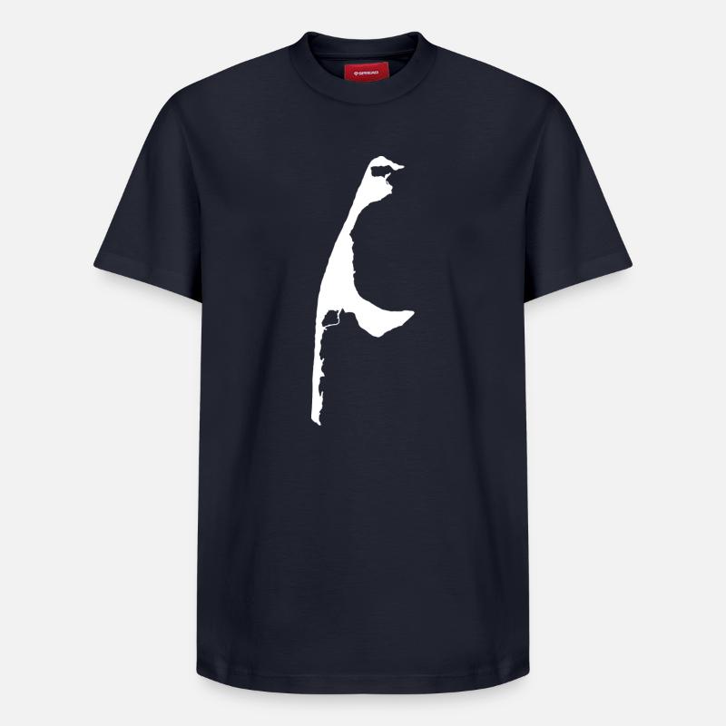 Contour Sylt blanc - T-shirt unisexe décontracté en coton Supima – de SPREAD - bleu marine