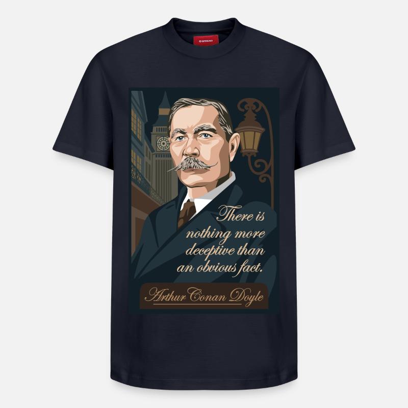 Arthur Conan Doyle - T-shirt unisexe décontracté en coton Supima – de SPREAD - bleu marine