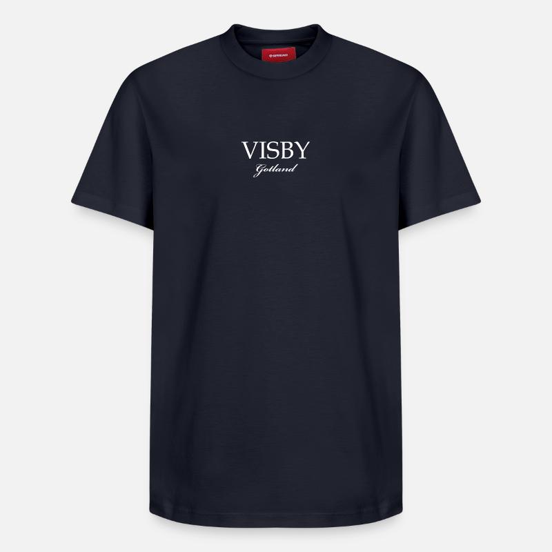 VISBY Gotland - T-shirt unisexe décontracté en coton Supima – de SPREAD - bleu marine