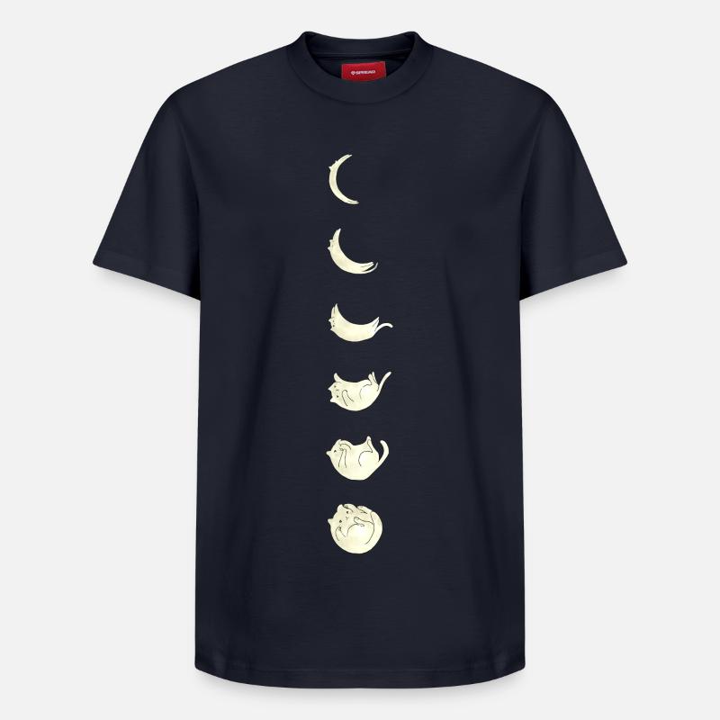 Moon Cat - Relaxed Unisex Supima Cotton T-Shirt – by SPREAD - navy
