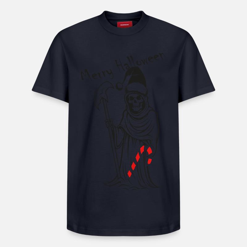 Faucheuse avec canne à sucre Halloween - T-shirt unisexe décontracté en coton Supima – de SPREAD - bleu marine