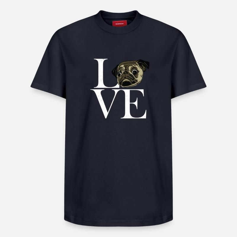 Mops white - Relaxed Unisex Supima Cotton T-Shirt – von SPREAD - Navy