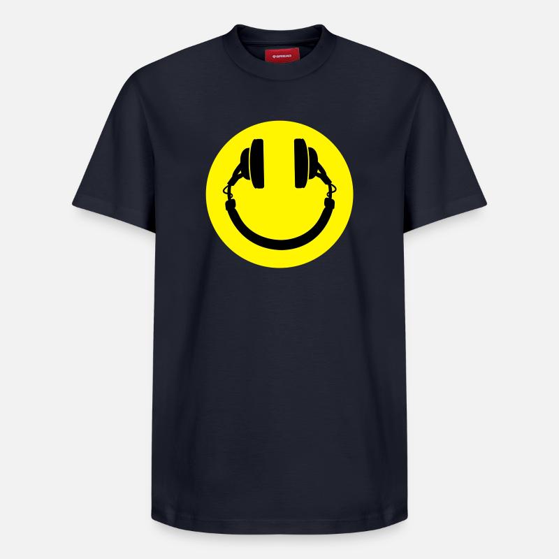 Smiley casque - T-shirt unisexe décontracté en coton Supima – de SPREAD - bleu marine