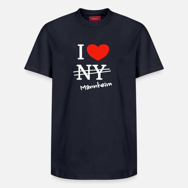 J'adore Mannheim - T-shirt unisexe décontracté en coton Supima – de SPREAD - bleu marine