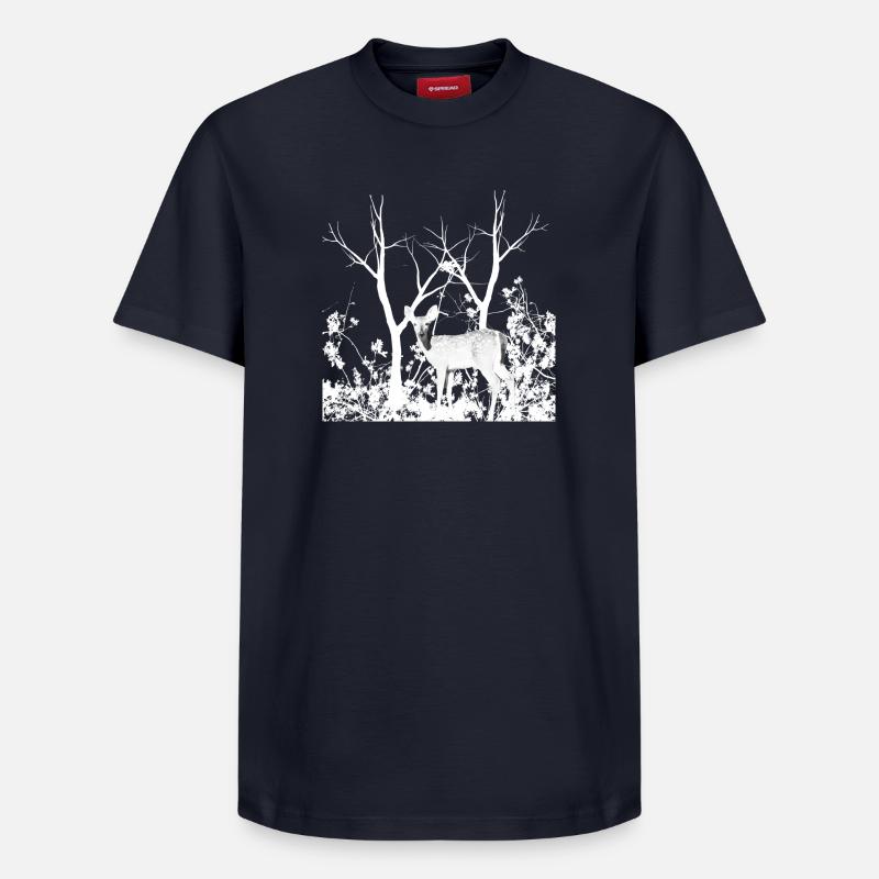 deer - Relaxed Unisex Supima Cotton T-Shirt – von SPREAD - Navy