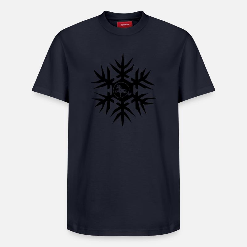 Cheval islandais dans le cristal de glace Winterisi - T-shirt unisexe décontracté en coton Supima – de SPREAD - bleu marine