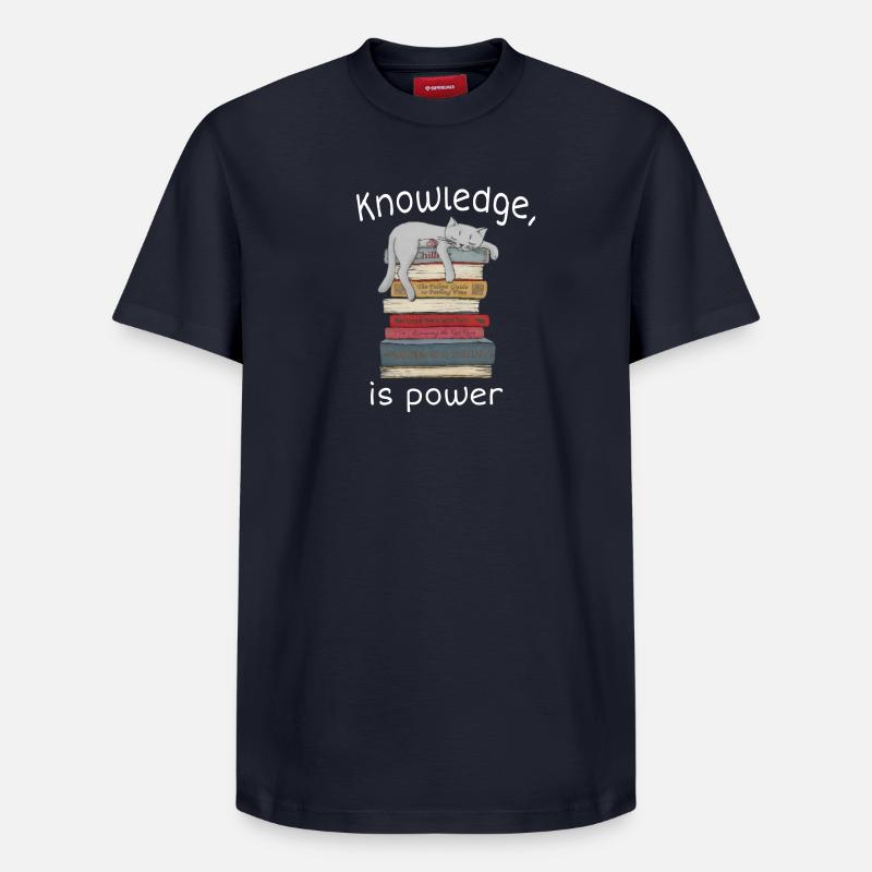 Chat rigolo et citation - T-shirt unisexe décontracté en coton Supima – de SPREAD - bleu marine