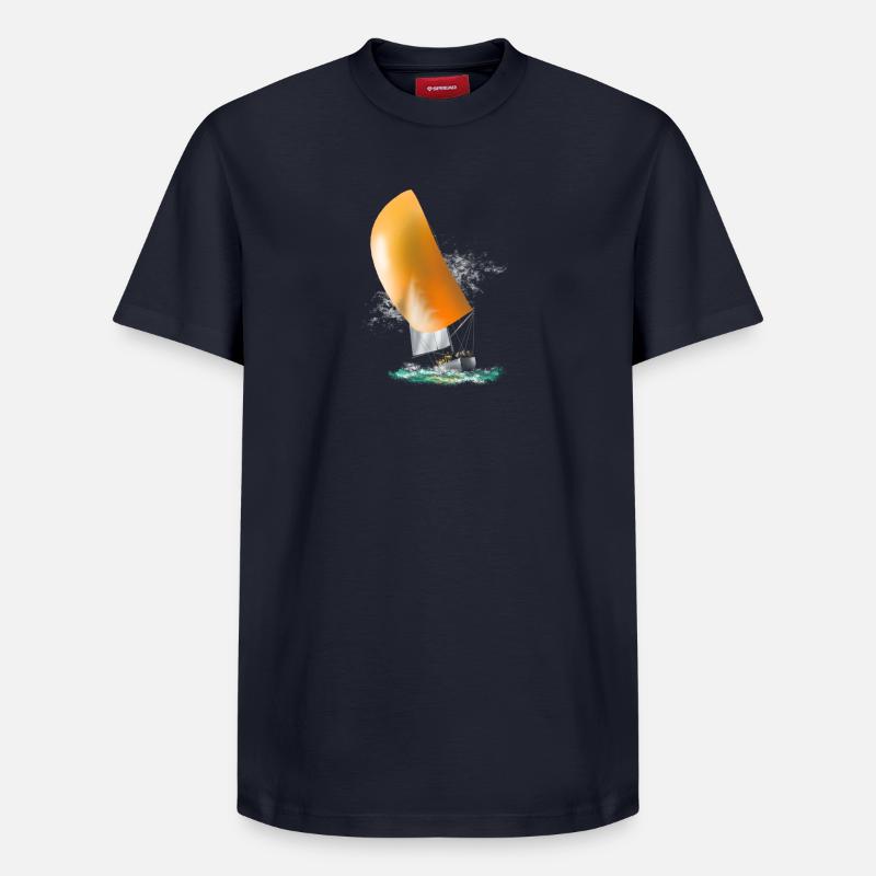 bateau à voile - T-shirt unisexe décontracté en coton Supima – de SPREAD - bleu marine