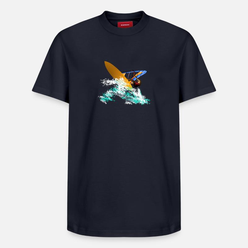windsurfing - T-shirt unisexe décontracté en coton Supima – de SPREAD - bleu marine