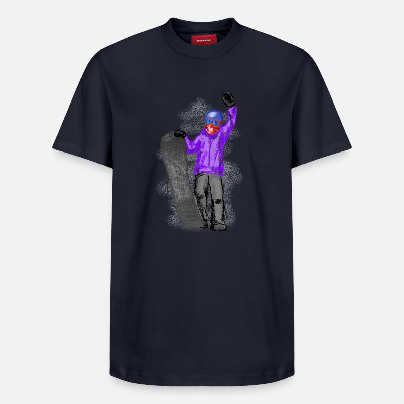 snowboarder - Relaxed Unisex Supima Cotton T-Shirt – von SPREAD - Navy