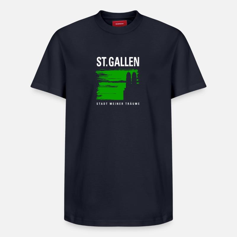 Saint-Gall avec Münster - T-shirt unisexe décontracté en coton Supima – de SPREAD - bleu marine