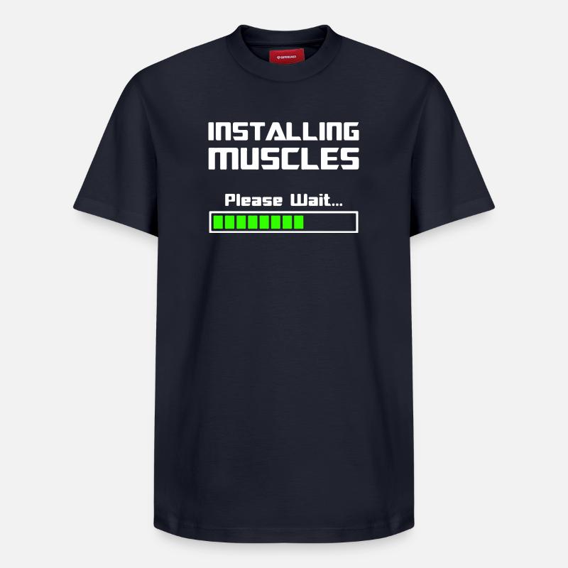 Installing Muscles Installer des muscles - T-shirt unisexe décontracté en coton Supima – de SPREAD - bleu marine