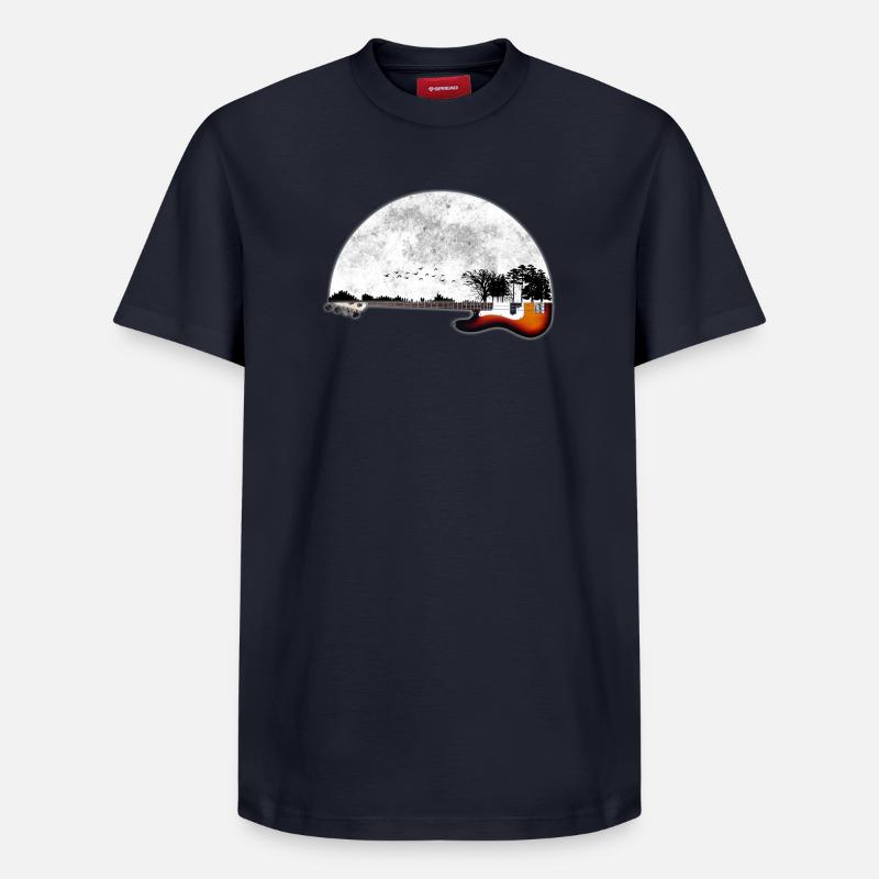 guitare nature - T-shirt unisexe décontracté en coton Supima – de SPREAD - bleu marine
