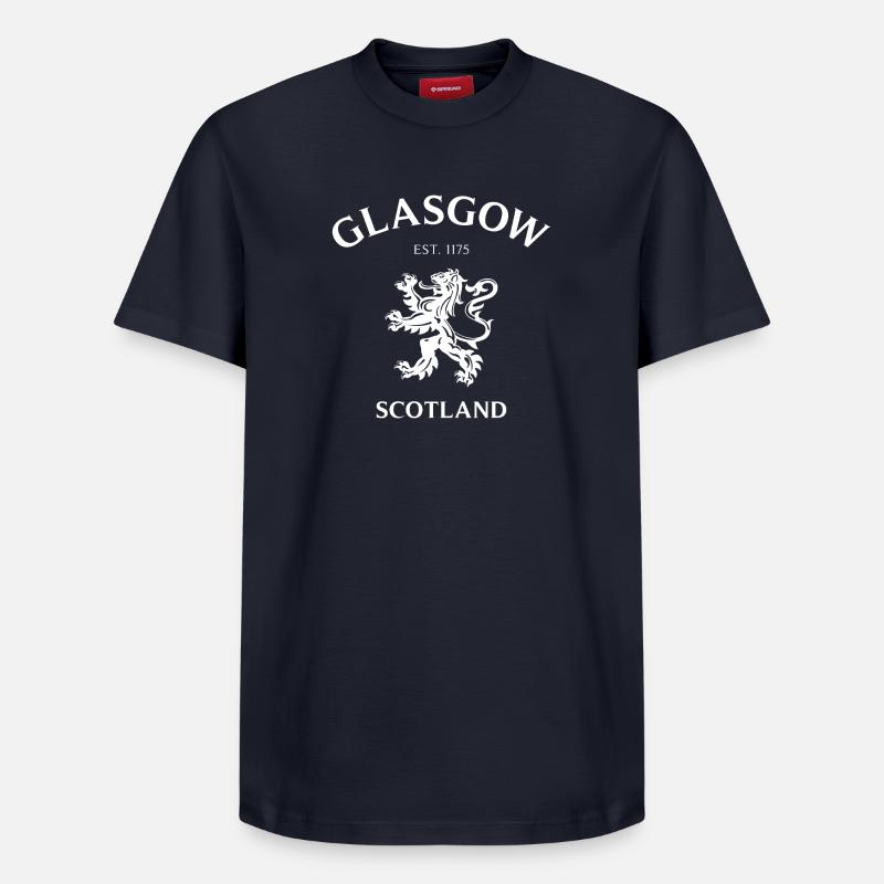 GLASGOW Écosse Schottland - T-shirt unisexe décontracté en coton Supima – de SPREAD - bleu marine