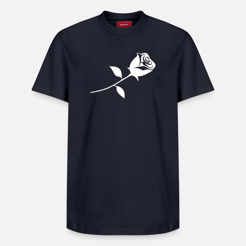 Une rose - T-shirt unisexe décontracté en coton Supima – de SPREAD - bleu marine