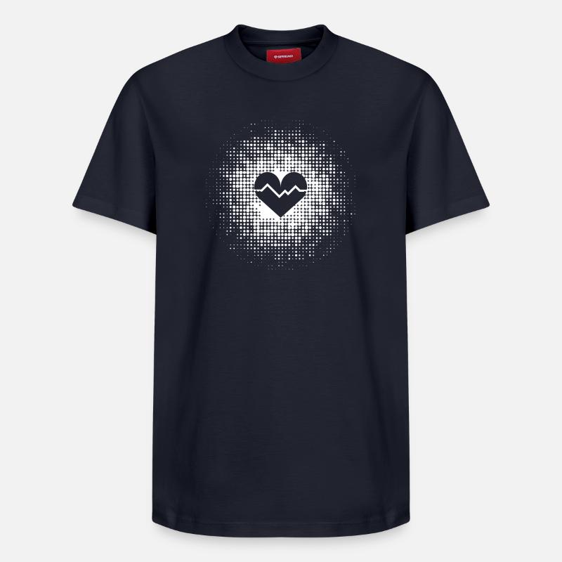 Contexte du cœur en points - T-shirt unisexe décontracté en coton Supima – de SPREAD - bleu marine