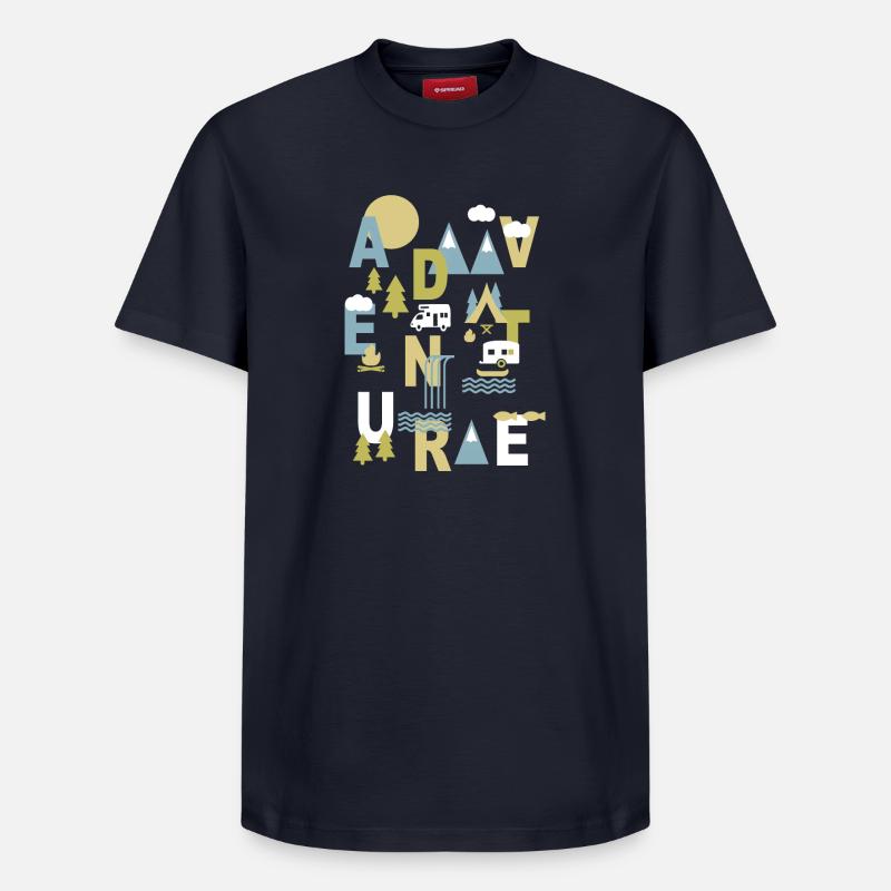 Aventure en plein air - T-shirt unisexe décontracté en coton Supima – de SPREAD - bleu marine