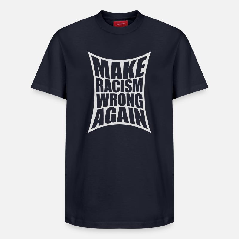 make racism wrong again - Relaxed Unisex Supima Cotton T-Shirt – by SPREAD - navy