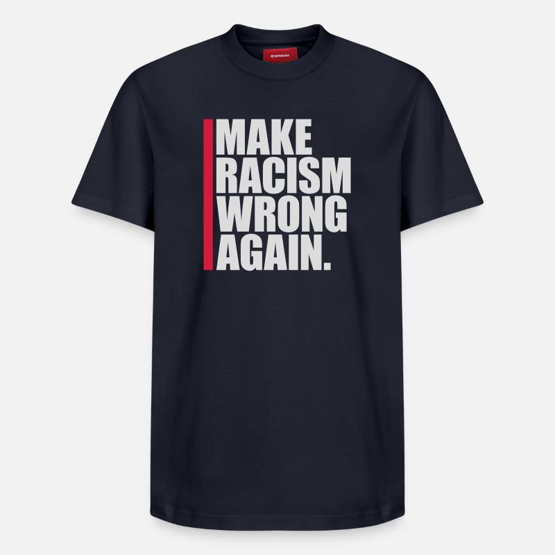 make racism wrong again - Relaxed Unisex Supima Cotton T-Shirt – von SPREAD - Navy