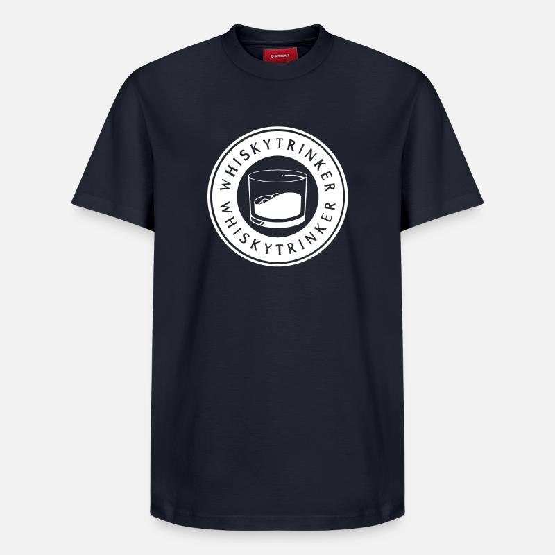 Buveur de whisky - blanc - T-shirt unisexe décontracté en coton Supima – de SPREAD - bleu marine