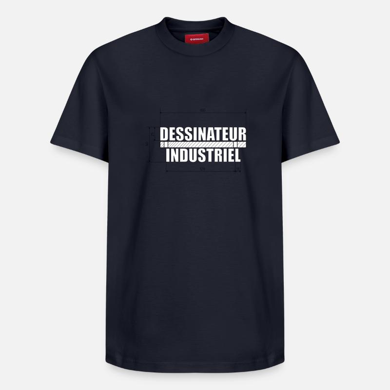 dessinateur industriel - T-shirt unisexe décontracté en coton Supima – de SPREAD - bleu marine
