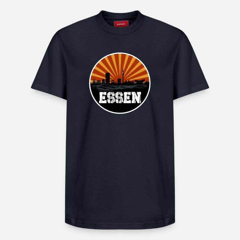 Rétro alimentaire Skyline - T-shirt unisexe décontracté en coton Supima – de SPREAD - bleu marine