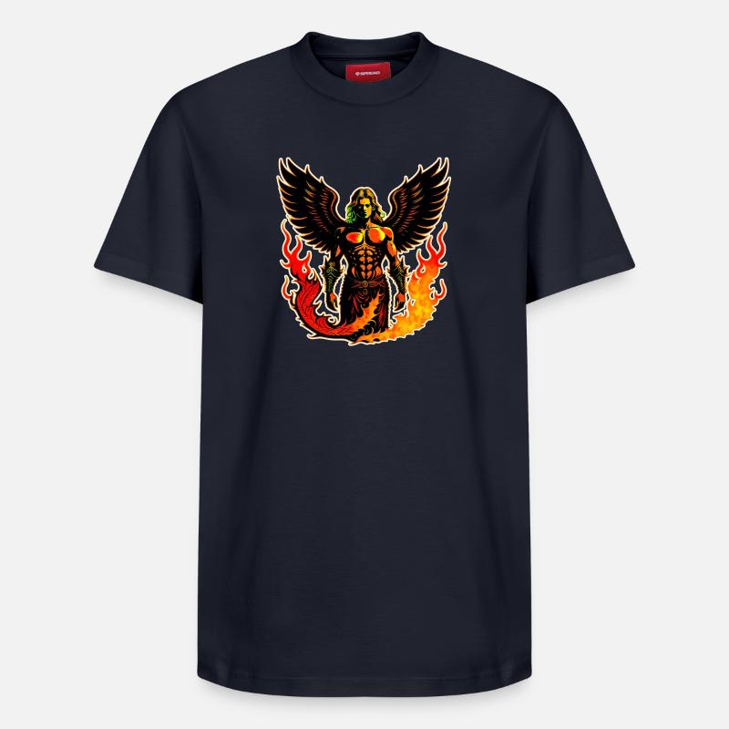 Des anges en feu - T-shirt unisexe décontracté en coton Supima – de SPREAD - bleu marine