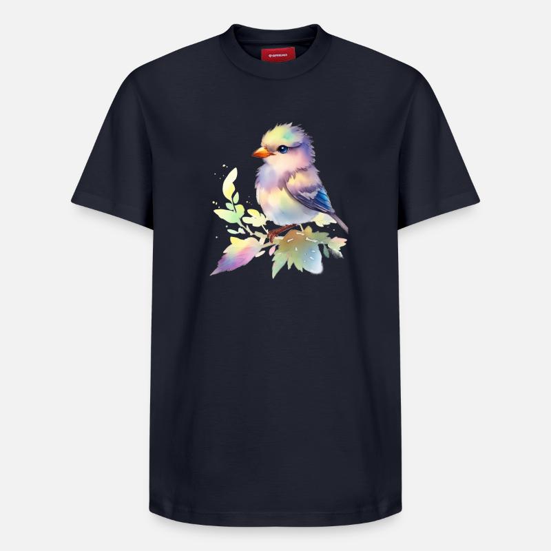 oiseau mignon - T-shirt unisexe décontracté en coton Supima – de SPREAD - bleu marine