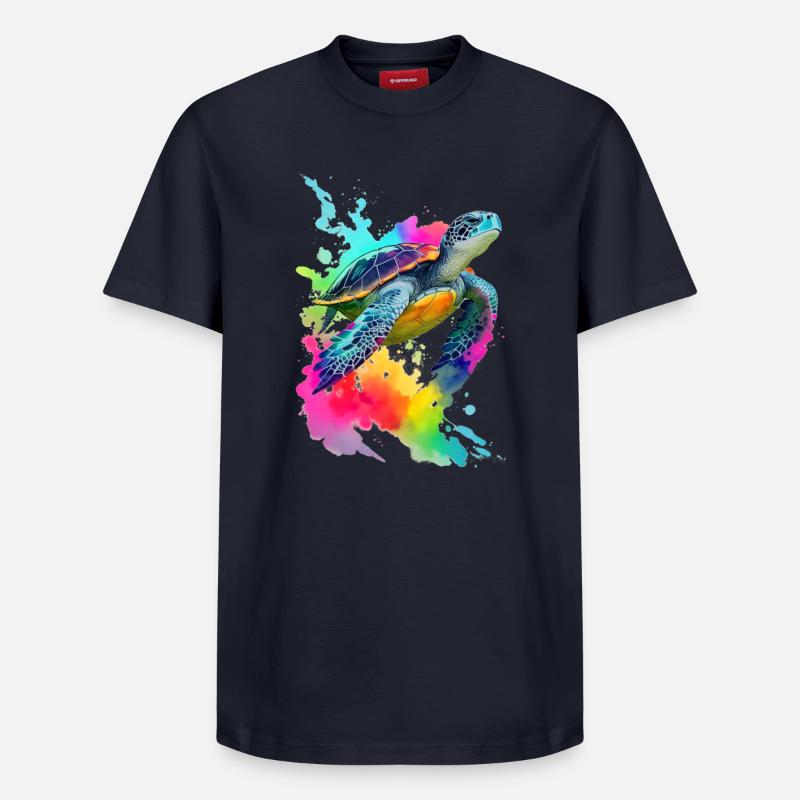 Tortue marine - T-shirt unisexe décontracté en coton Supima – de SPREAD - bleu marine