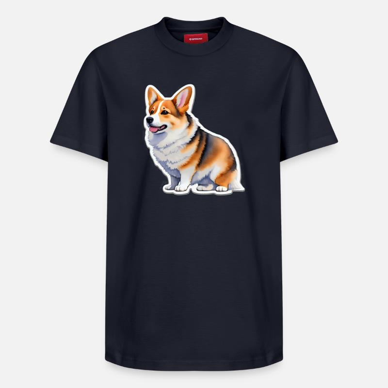 Welsh Corgi - Relaxed Unisex Supima Cotton T-Shirt – von SPREAD - Navy