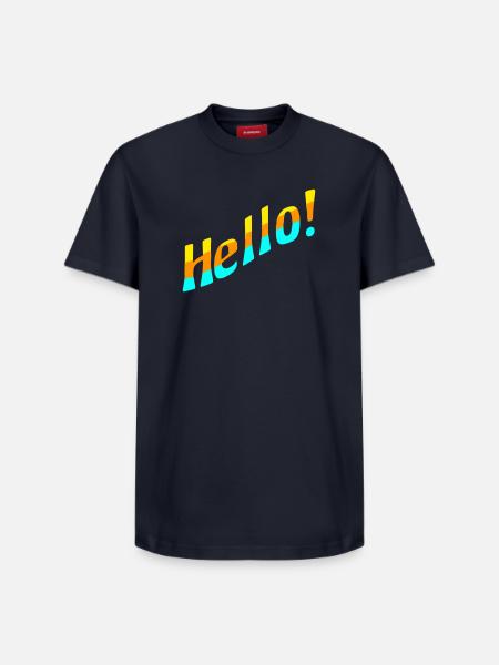 Hello! - Relaxed Unisex Supima Cotton T-Shirt – by SPREAD - navy