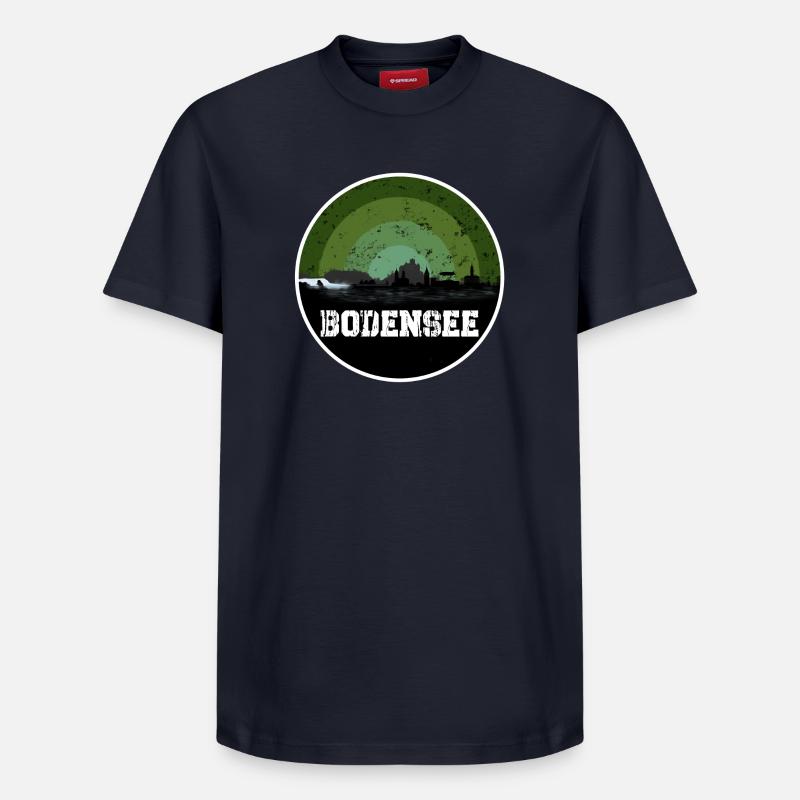 Bodensee Original Skyline - Relaxed Unisex Supima Cotton T-Shirt – von SPREAD - Navy