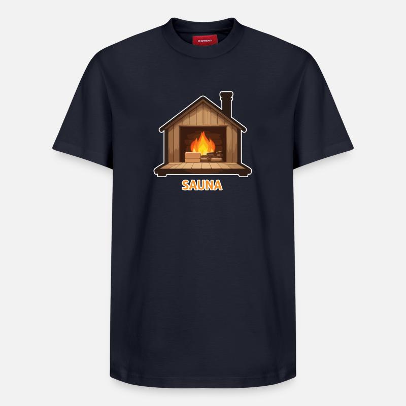Sauna - T-shirt unisexe décontracté en coton Supima – de SPREAD - bleu marine