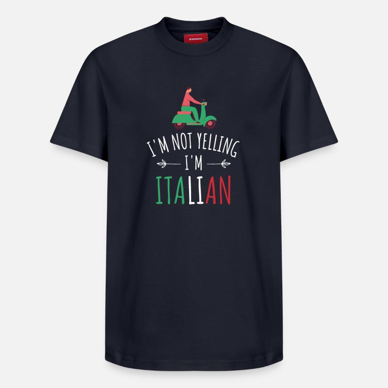 Je suis italien - T-shirt unisexe décontracté en coton Supima – de SPREAD - bleu marine