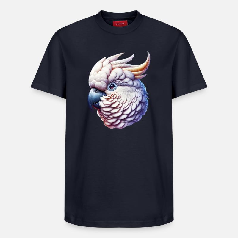 Perroquet cacatoès - T-shirt unisexe décontracté en coton Supima – de SPREAD - bleu marine