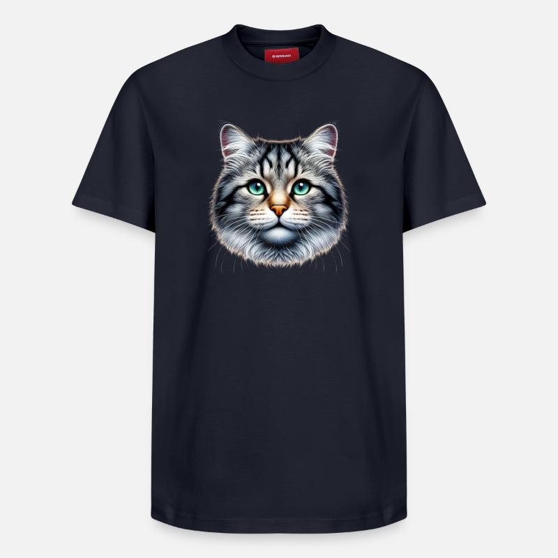 Chat - T-shirt unisexe décontracté en coton Supima – de SPREAD - bleu marine