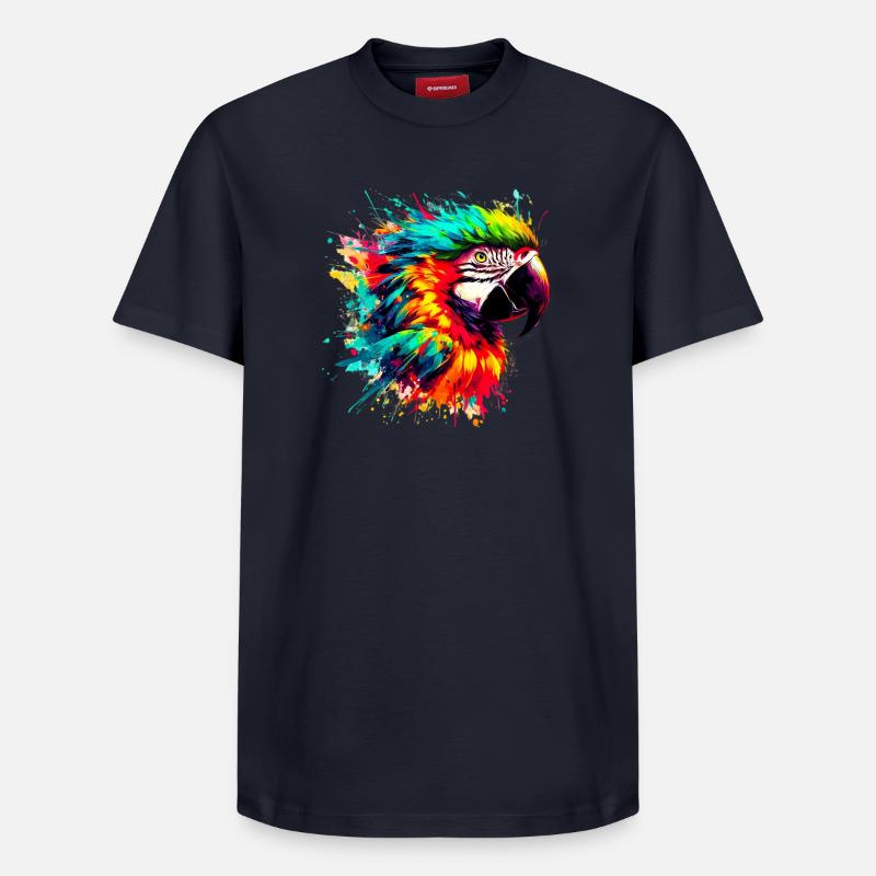 Perroquet - T-shirt unisexe décontracté en coton Supima – de SPREAD - bleu marine
