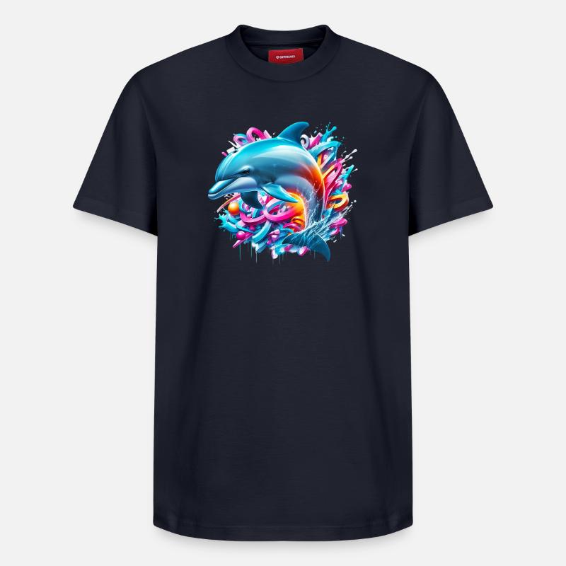 Dauphin - T-shirt unisexe décontracté en coton Supima – de SPREAD - bleu marine