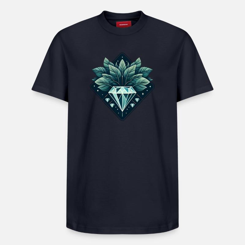Diamant en fleurs - T-shirt unisexe décontracté en coton Supima – de SPREAD - bleu marine