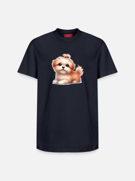 Cute dog - Relaxed Unisex Supima Cotton T-Shirt – by SPREAD - navy