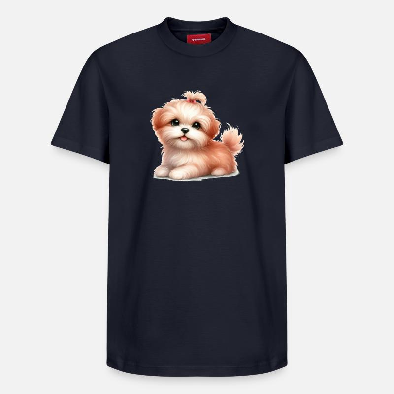 Cute dog - Relaxed Unisex Supima Cotton T-Shirt – by SPREAD - navy