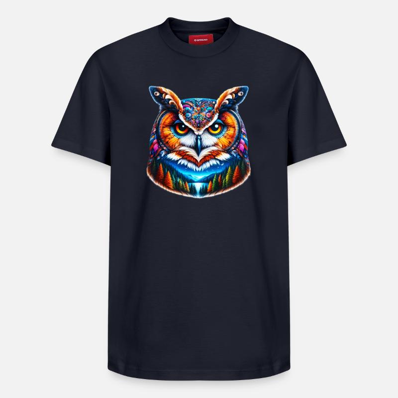 Eule - Relaxed Unisex Supima Cotton T-Shirt – von SPREAD - Navy