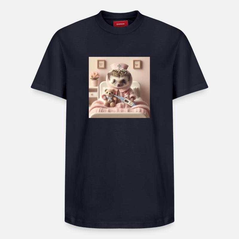 Süßer Igel mit Kuscheltier - Relaxed Unisex Supima Cotton T-Shirt – von SPREAD - Navy