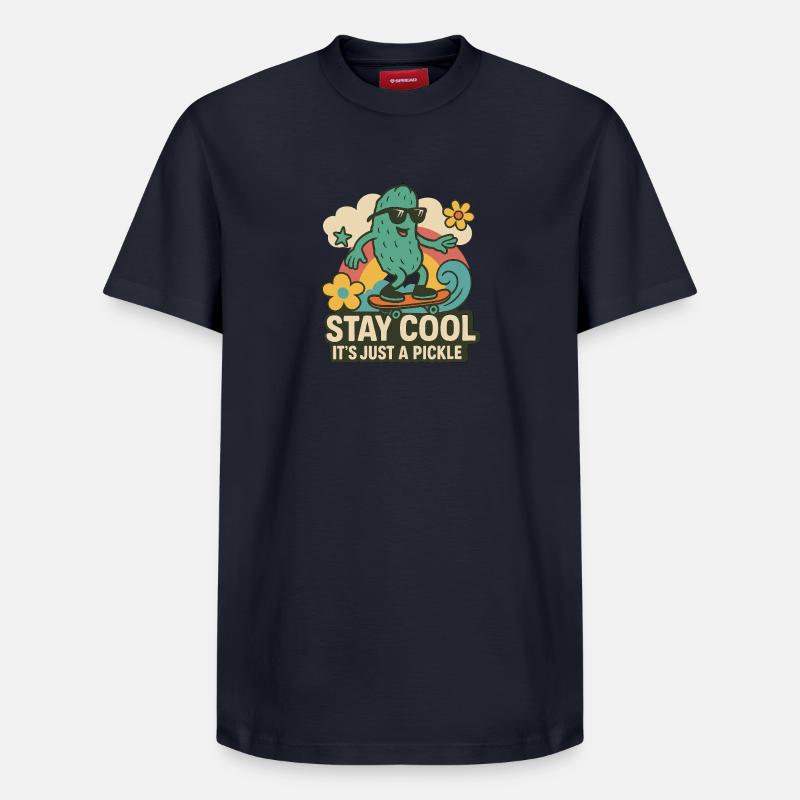 Stay Cool – Le concombre frais - T-shirt unisexe décontracté en coton Supima – de SPREAD - bleu marine