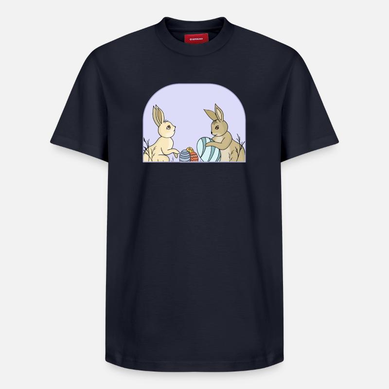 Süße Hasen mit Eiern - Relaxed Unisex Supima Cotton T-Shirt – von SPREAD - Navy
